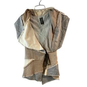 Burning Torch Re-Cashmere Patchwork Wrap Vest Top Size medium EC
